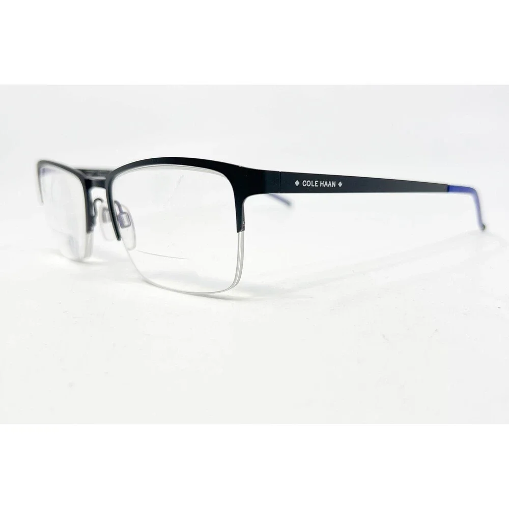 Cole Haan Eyeglasses Mens Black Semi-Rimless Zerogrand CH4014 53-18-140